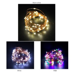 10m 100 led usb পরিচালিত মিনি রঙিন ফেইরি লাইটস ওয়াটারপ্রুফ ক্রিসমাস ডেকোরেশন কালার কপার ওয়্যার স্ট্রিং হলুদ/সাদা - fairy lights for room decoration