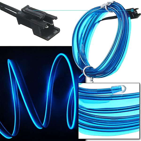 3M Atmosphere Lamp EL Cold Light Line With USB DIY Decorative Dash Board Console Auto LED Ambient Light Car Interior Accessories - Image 9