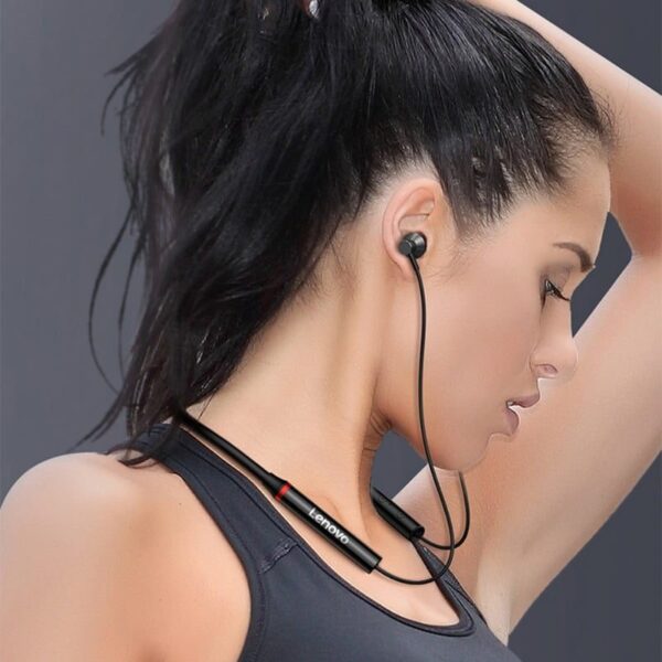 Lenovo HE05X TWS Neckband Headphone Wireless Bluetooth Earphone with Microphone Noise Cancelling Earbuds Sport Headset - Image 4