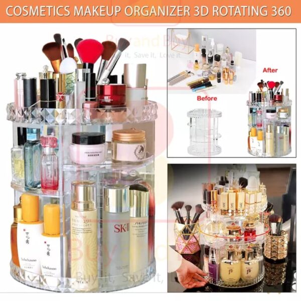 Cosmetics Organizer, Rotatable 360-degree Makeup Organizer, Makeup Kit - Image 3
