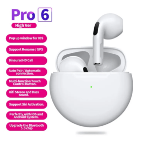 PRO 6 Wireless Bluetooth Headset 5.0 Bluetooth Protocol Earplug Type Strong Endurance Gaming Competitive Headphones TWS Running