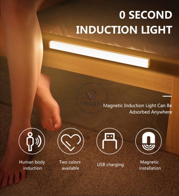 Vocoal Motion Sensor Light Bedroom Decor Night Lights Motion Sensor Night Lamp USB Charging Bedroom Decoration Led Night