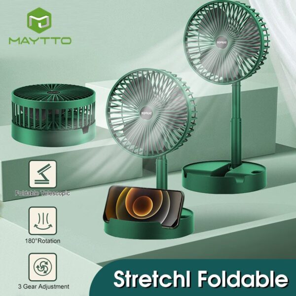 Rechargeable Electric Foldable Telescopic Fan - Image 2