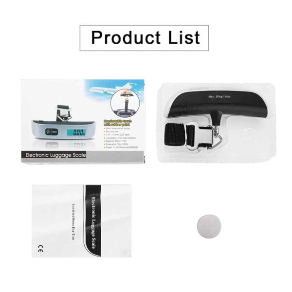 Portable Scale Mini Digital LCD Display Hanging Scale 50kg 10g Electronic Luggage Hanging Suitcase Travel Weighs Baggage Bag Weight Balance Tool - Image 2