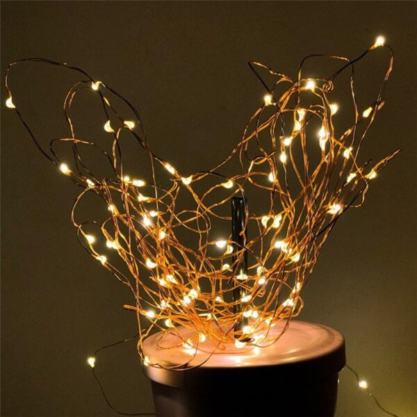 10m 100 led usb পরিচালিত মিনি রঙিন ফেইরি লাইটস ওয়াটারপ্রুফ ক্রিসমাস ডেকোরেশন কালার কপার ওয়্যার স্ট্রিং হলুদ/সাদা - fairy lights for room decoration - Image 15