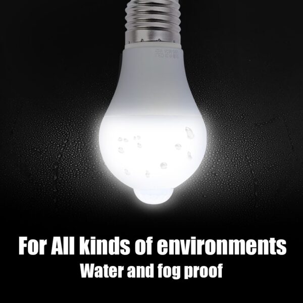 E27 Smart Sensor Night LED Light Bulb Smart PIR Motion Sensor Lamp For Stair Toilet Porch Garage Balcony Bathroom - Image 5