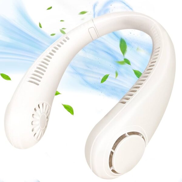 USB Rechargeable Portable Mini Bladeless Neck Fan Neck Cooler - Image 3