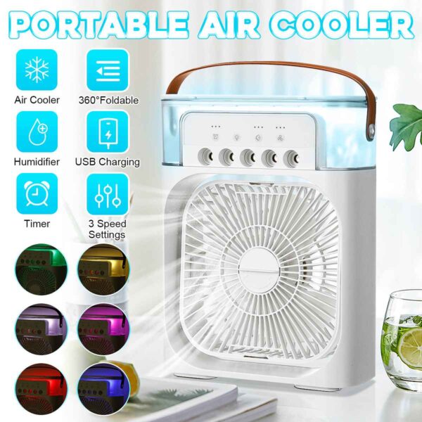 4 In 1 Portable Fan USB Personal Air Cooler Mini Air Conditioner - Image 3