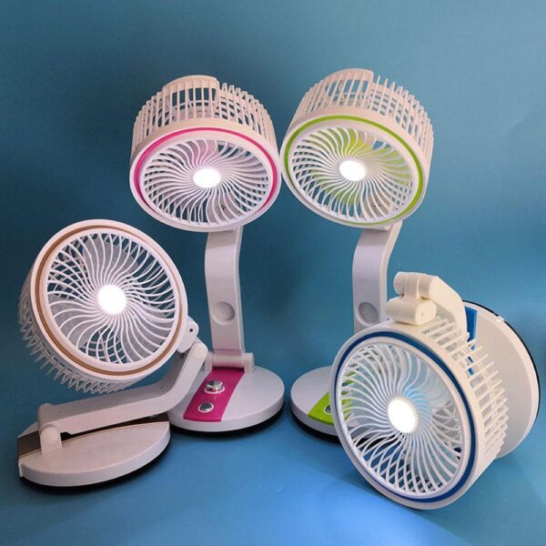 Rechargeable Folding Table Fan with Led Light - Image 3