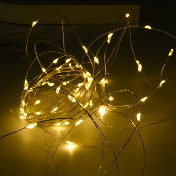 10m 100 led usb পরিচালিত মিনি রঙিন ফেইরি লাইটস ওয়াটারপ্রুফ ক্রিসমাস ডেকোরেশন কালার কপার ওয়্যার স্ট্রিং হলুদ/সাদা - fairy lights for room decoration - Image 13
