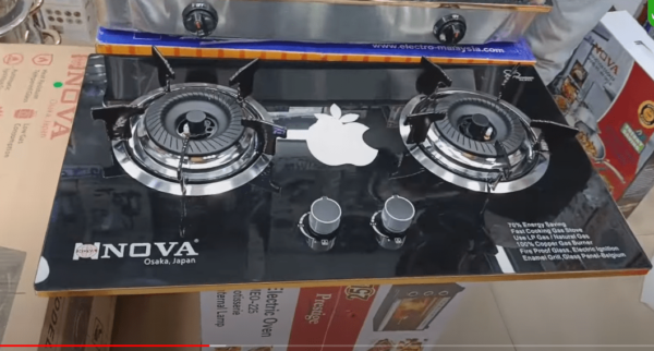 Gas Stove NV 865 DG Double Burner Glass Gas Stove