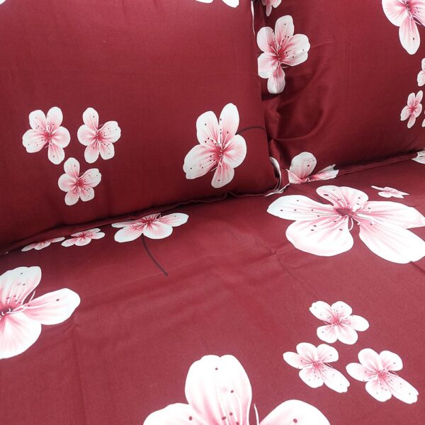 Periwinkle Maroon Bed Sheet  100% Cotton Bedsheet hometex - Image 2