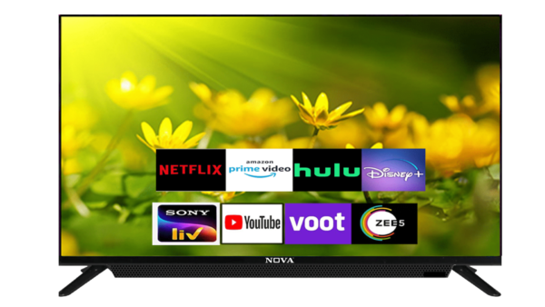 Nova NV-4305 G-HVR Frameless Android TV With Tempered Glass - 43 Inch - Black