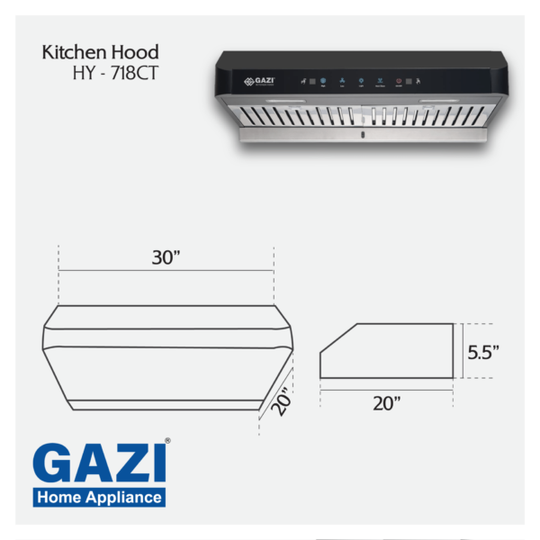 HY-718CT - Gazi Smiss Kitchen Hood - Image 2