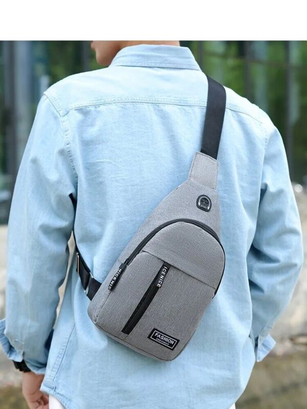 Chest Bag Fashion New Solid Color Men Chest Bag Outdoor Casual Fashion One Shoulder Crossbody Bag - Image 12