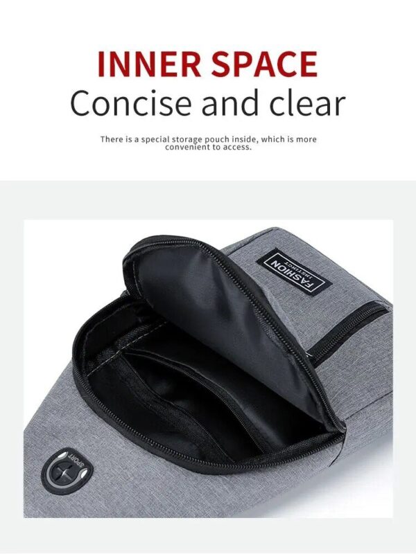 Chest Bag Fashion New Solid Color Men Chest Bag Outdoor Casual Fashion One Shoulder Crossbody Bag - Image 8