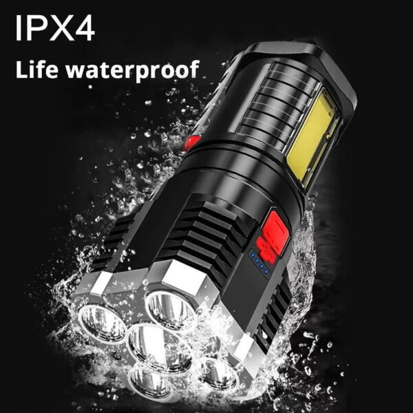 5LED High Power Led Flashlights Rechargeable Camping Spotlight with Side Light 3 Lighting Modes for Camping Adventure Outdoor - Image 12