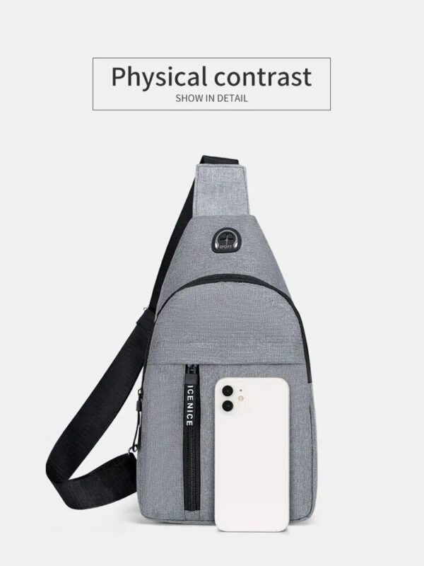 Chest Bag Fashion New Solid Color Men Chest Bag Outdoor Casual Fashion One Shoulder Crossbody Bag - Image 14