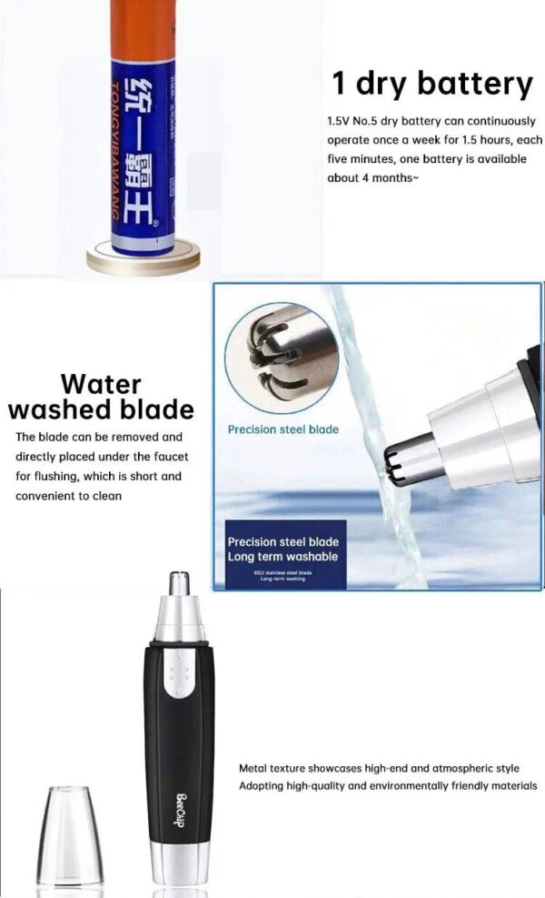 Electric Nose Hair Trimmer For Men Battery Model Trimming Nose Hair Women Nostrils Trim The Hair Scissors Nasal Hair Knife - Image 10