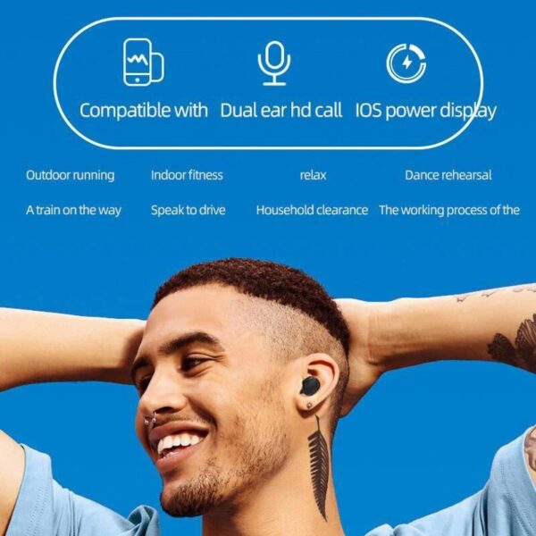 A6s Bluetooth Earphones Tws In Ear Bluetooth 5 0 Running Sports Stereo Buttons With Microphone Wireless Headphones - Image 10