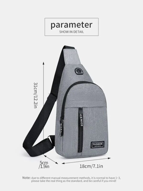 Chest Bag Fashion New Solid Color Men Chest Bag Outdoor Casual Fashion One Shoulder Crossbody Bag - Image 2