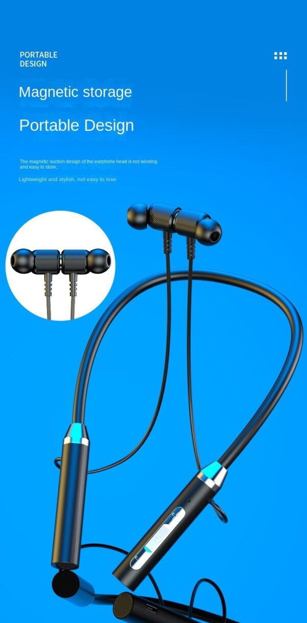 Neck Mounted Bluetooth Earphones Wireless Ultra Long Standby Games Sports Running Anti Sweat Suitable For Android Ios - Image 8