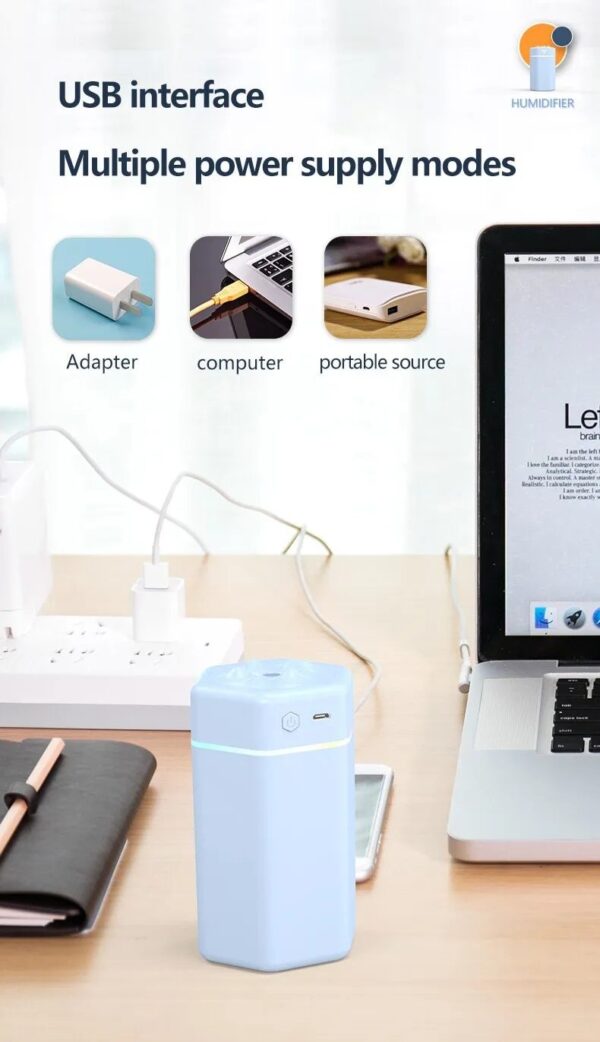 Air Humidifier Aroma Oil Humidificador USB Cool Mist Sprayer with Colorful Soft Night Light Purifier Car Home Appliance - Image 5