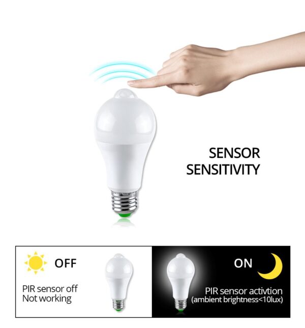 E27 LED Bulb PIR Motion Sensor 110V 220V 12W 15W 18W Dusk Dawn LED Light Lamps Spotlights Night Light For Home Stair Hallway - Image 4