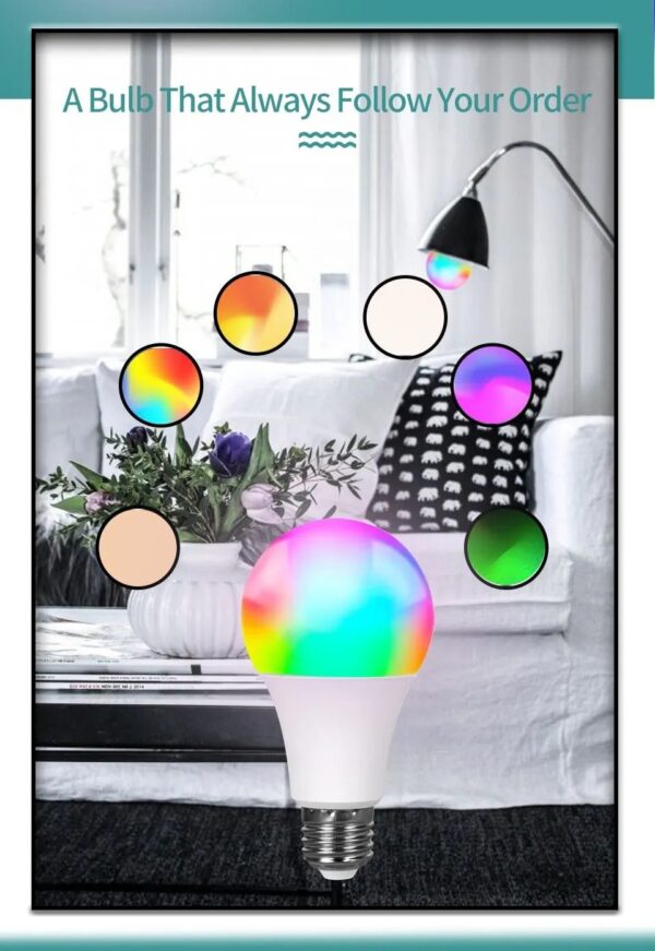 Tuya Smart Led Bulb E27 220V Smart Light Dimable Bluetooth RGB Lamp APP Control for Bedroom Room Decoration Party Lights - Image 5