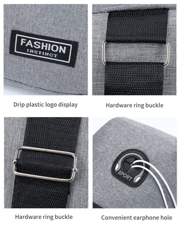Chest Bag Fashion New Solid Color Men Chest Bag Outdoor Casual Fashion One Shoulder Crossbody Bag - Image 6