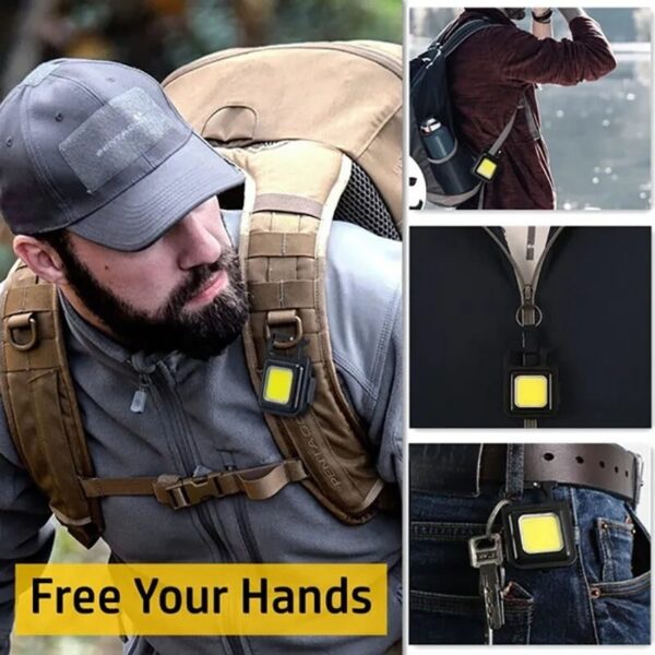 Multifunction Mini COB Keychain Light USB Rechargeable Emergency Lamps Magnetic Repair Work Outdoor Camping Flashlight - Image 9