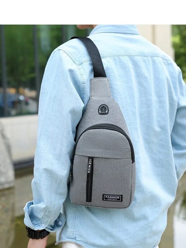Chest Bag Fashion New Solid Color Men Chest Bag Outdoor Casual Fashion One Shoulder Crossbody Bag - Image 13
