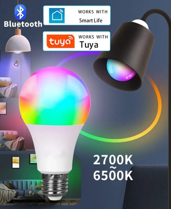 Tuya Smart Led Bulb E27 220V Smart Light Dimable Bluetooth RGB Lamp APP Control for Bedroom Room Decoration Party Lights - Image 3