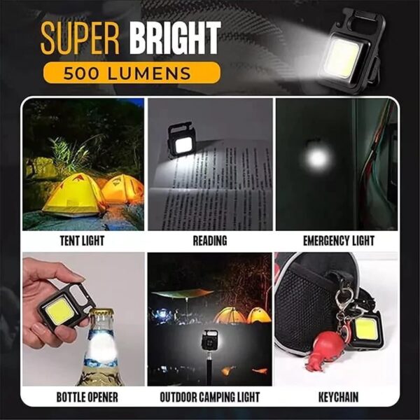 Multifunction Mini COB Keychain Light USB Rechargeable Emergency Lamps Magnetic Repair Work Outdoor Camping Flashlight - Image 7