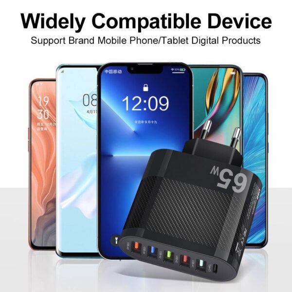 3.1A 5Ports USB Charger PD Charging Adapter For Xiaomi iPhone 13 Samsung Mobile Phone Plug Charging QC 3.0 Wall Charger - Image 8