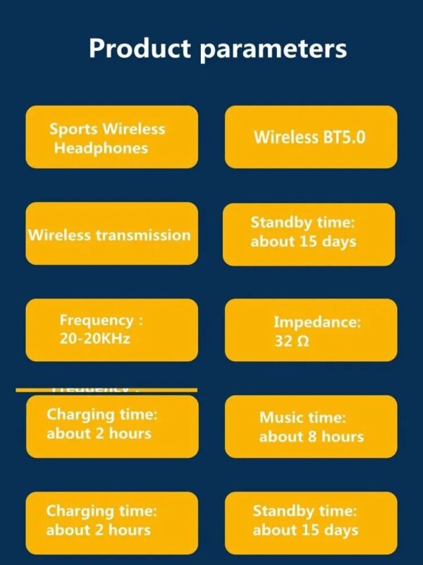 Neck Mounted Bluetooth Earphones Wireless Ultra Long Standby Games Sports Running Anti Sweat Suitable For Android Ios - Image 11