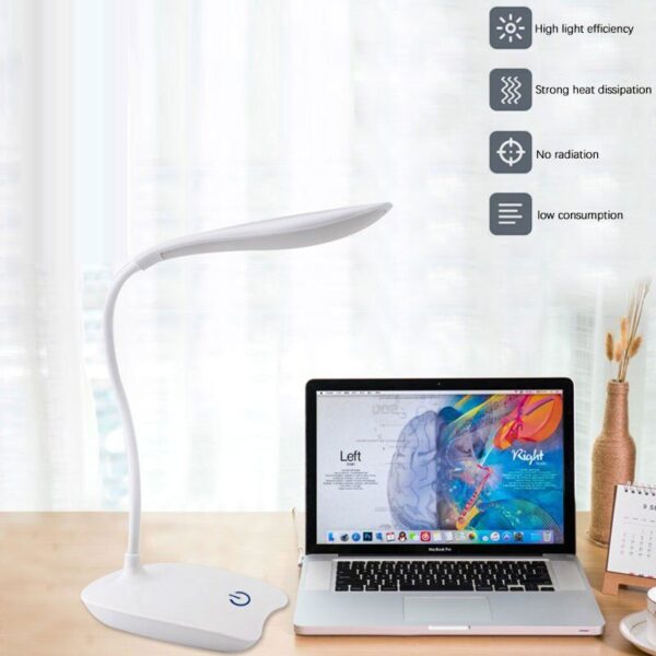 LED Desktop Desk Lamp USB Rechargeable Lighting Eye Protection Room Night Light Bedroom Bedside Student Reading Lamp - Image 2