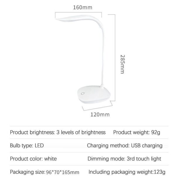 LED Desktop Desk Lamp USB Rechargeable Lighting Eye Protection Room Night Light Bedroom Bedside Student Reading Lamp - Image 10