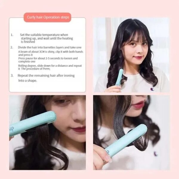 Mini Hair Straightener Clipboard Small Power Plug Curling Hair Straight Hair Girls Air Bangs Portable Hair Straightener - Image 5