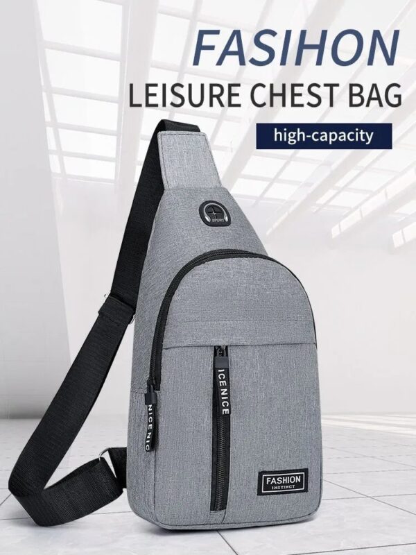 Chest Bag Fashion New Solid Color Men Chest Bag Outdoor Casual Fashion One Shoulder Crossbody Bag - Image 16