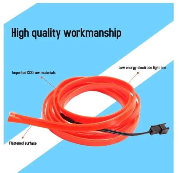 Geepact 3M Light Strip El Wire String Strip Light Cold Lights Neon LED Light Decorative Lamp Car Rope Strip Light for Party Automotive Car Interior Decoration - Image 5