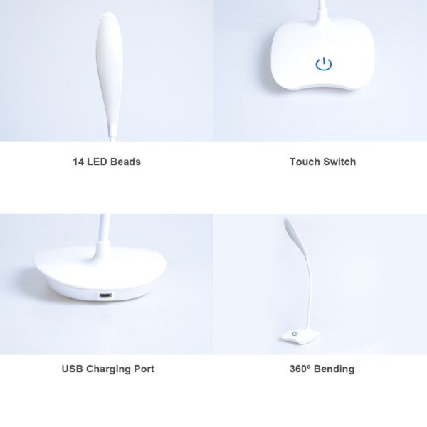 LED Desktop Desk Lamp USB Rechargeable Lighting Eye Protection Room Night Light Bedroom Bedside Student Reading Lamp - Image 5