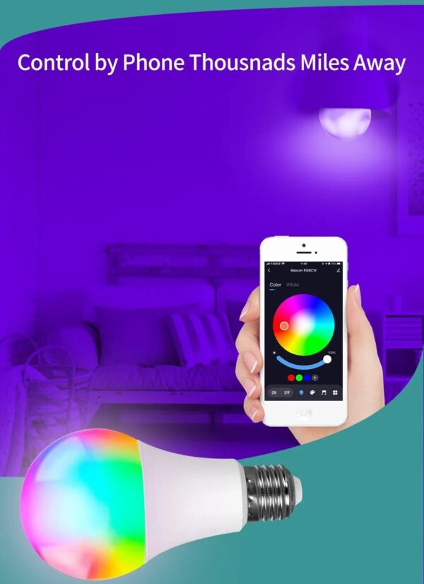 Tuya Smart Bulb E27 WiFi/Bluetooth Dimmable LED Light Bulb RGBCW 100-240V Smart Life App Control Support Alexa Google Home - Image 4