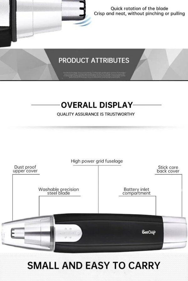 Electric Nose Hair Trimmer For Men Battery Model Trimming Nose Hair Women Nostrils Trim The Hair Scissors Nasal Hair Knife - Image 3