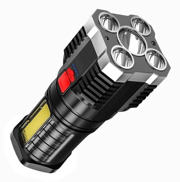 5LED High Power Led Flashlights Rechargeable Camping Spotlight with Side Light 3 Lighting Modes for Camping Adventure Outdoor - Image 2