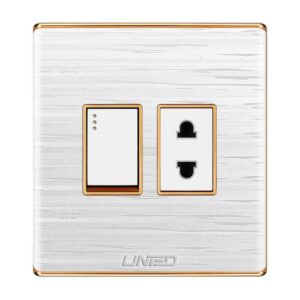 Uni White 2 Pin Universal Socket With Switch