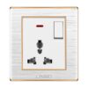 Uni White 3 Pin Universal Socket With Switch