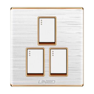 Uni White 3 Gang 1 Way Switch