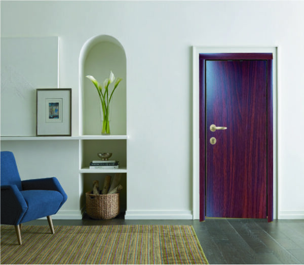 SMART ECO WOOD TOILET & BELCONY DOOR, Bedroom door, Main door - Mehegony Deep- Wooden Texture Door