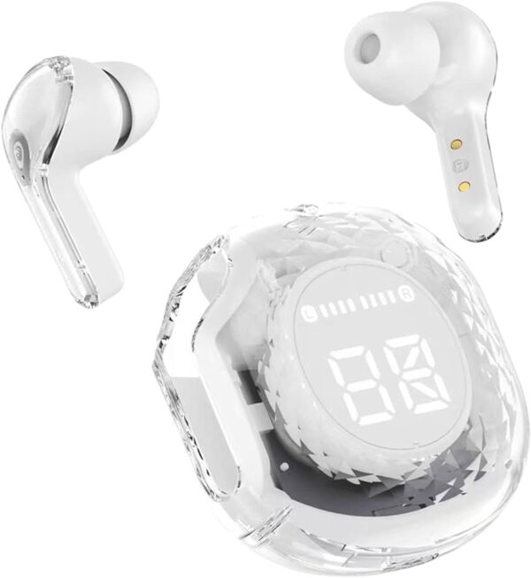 Wireless ultra pro Ear buds Transparent Digital Bluetooth Headphone - Image 2